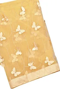 Beautiful Linen Blend Checked Saree with Blouse piece-thumb1