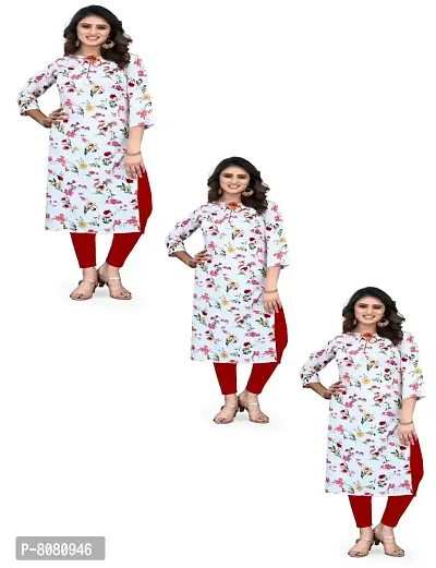 White Blue Ag Crepe Printed Kurtas For Women