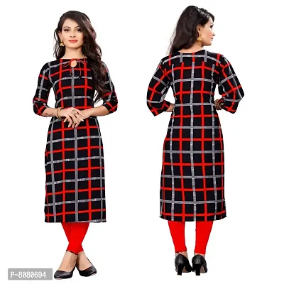 Ms Vhck Enterprise Women For Stylish Latest Printed Crepe A-Line Kurti Kurtis Kurta