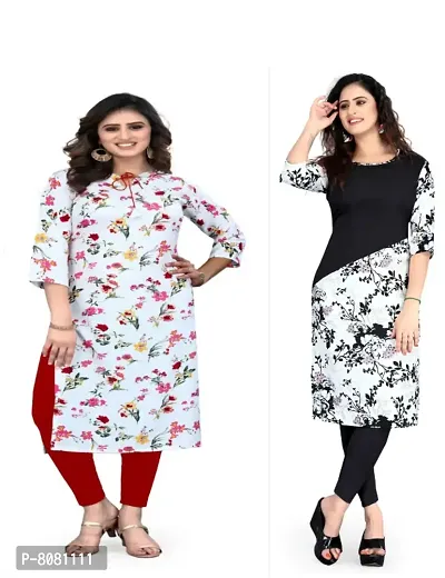 Ms Vhck Enterprise Women For Stylish Latest Printed Crepe A-Line Kurti Kurtis Kurta