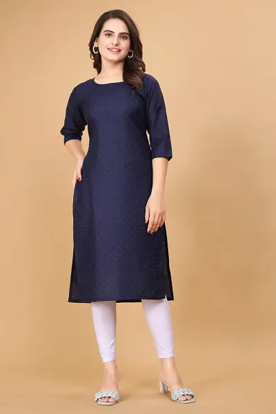 Side Slit Solid Crepe A-Line Kurtas