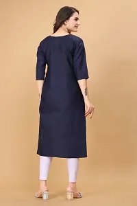 VHCK ENTERPRISE Women Design American Crepe Plain Straight Kurti-thumb1