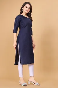 VHCK ENTERPRISE Women Design American Crepe Plain Straight Kurti-thumb2