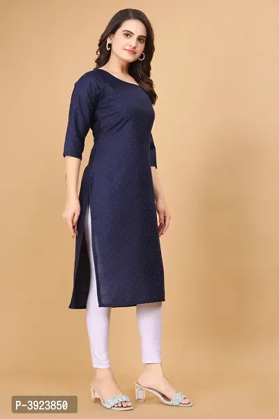 VHCK ENTERPRISE Women Design American Crepe Plain Straight Kurti-thumb3