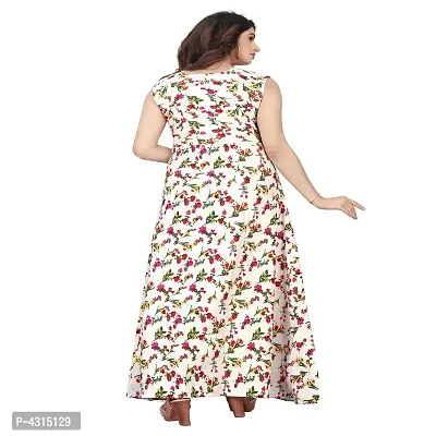 Stylish Crepe Blend Round Neck Floral Printed Ethnic Gown-thumb2