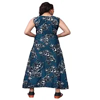 Stylish Crepe Blend Round Neck Floral Printed Ethnic Gown-thumb2