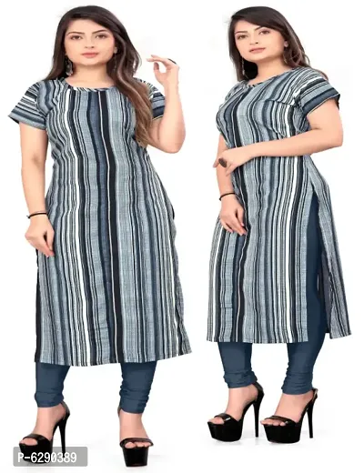 Women Printed Crepe Straight Kurti