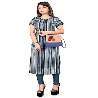 Stylish Multicoloured Crepe Stitched Kurta For Women-thumb2