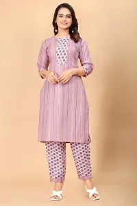 Women Cotton Blend Traditional Straight Printed Kurta and Pant Set-thumb4