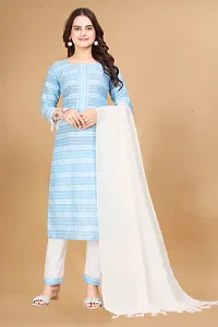 Fancy Cotton Kurta Bottom And Dupatta Set For Women-thumb2