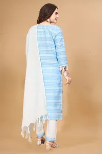 Fancy Cotton Kurta Bottom And Dupatta Set For Women-thumb3