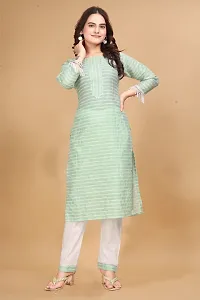 Trendy Designer Cotton Kurti With Pant set-thumb1