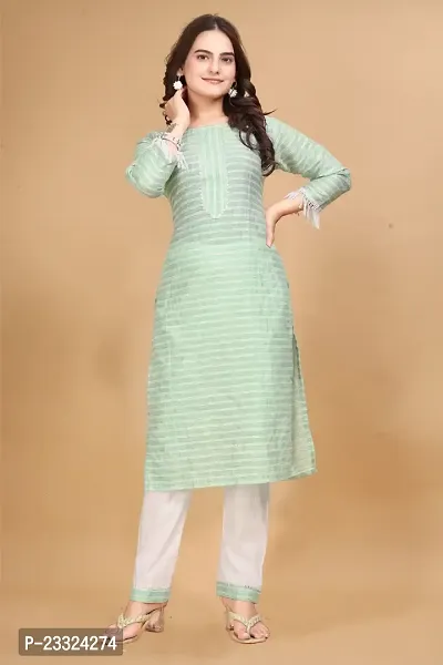 Trendy Designer Cotton Kurti With Pant set-thumb2