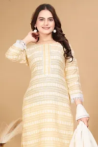 Trendy Designer Cotton Kurti And Pant With Dupatta-thumb1