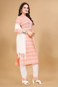 Fancy Cotton Kurta Bottom And Dupatta Set For Women-thumb4