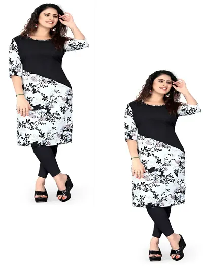 Women Crepe Straight Kurti (Pack Of 2)