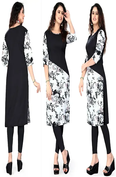 Stylish Crepe Printed Kurti - Combo of 2