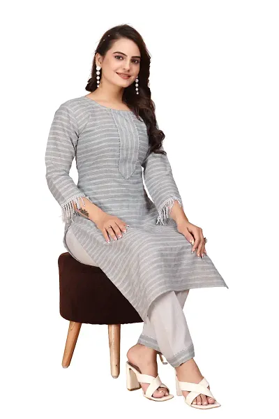 Stylish Striped Kurta Bottom Set for Women