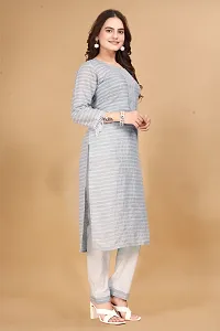 Stylish Cotton Striped Kurta Bottom Set for Women-thumb4