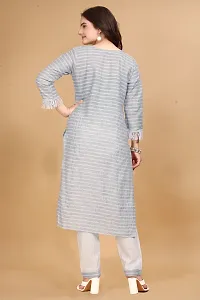 Stylish Cotton Striped Kurta Bottom Set for Women-thumb2