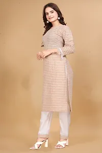 Stylish Cotton Striped Kurta Bottom Set for Women-thumb3