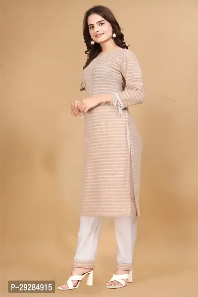 Stylish Cotton Striped Kurta Bottom Set for Women-thumb4