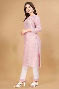 Stylish Cotton Striped Kurta Bottom Set for Women-thumb3