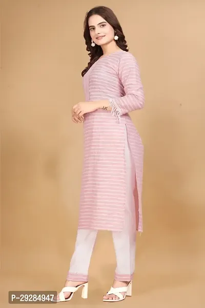 Stylish Cotton Striped Kurta Bottom Set for Women-thumb4