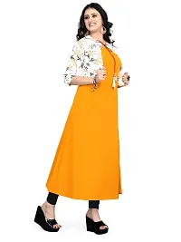 Stylish Yellow Crepe Stitched Kurta For Women-thumb2