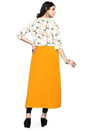 Stylish Yellow Crepe Stitched Kurta For Women-thumb3