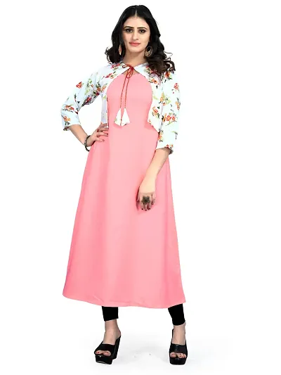 Trendy Crepe Kurti with Jacket