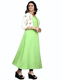 Stylish Green Crepe Stitched Kurta For Women-thumb3