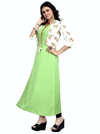 Stylish Green Crepe Stitched Kurta For Women-thumb4