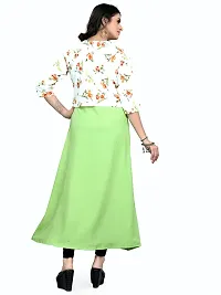 Stylish Green Crepe Stitched Kurta For Women-thumb1