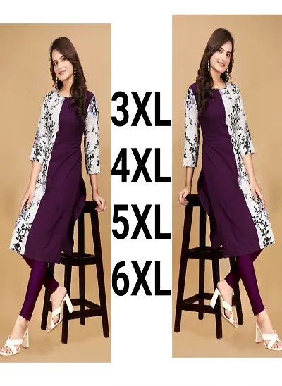 Stylish Crepe Printed Straight Kurtis