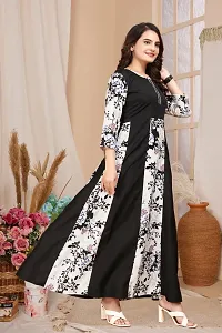 Stylish Black American Crepe Stitched Kurta For Women-thumb1