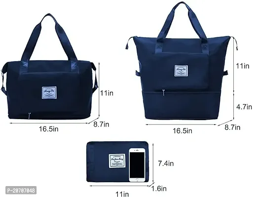 Large Capacity Folding Travel Bag - Blue-thumb3