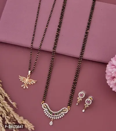 Womans Gold Plated Stylish Mangalsutra Combo Offer Buy 1 Get 1 Free