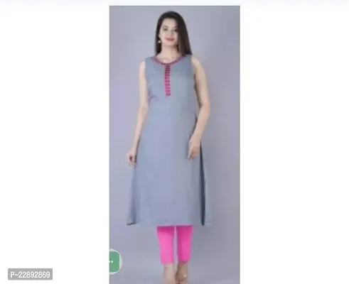 Elegant Grey Rayon Anarkali Kurti For Women-thumb0