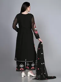 Stylish Black Georgette Embroidered Kurta With Pant And Dupatta Set For Women-thumb3