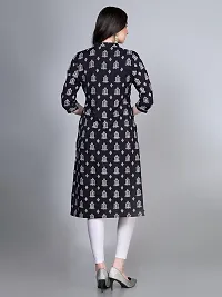 Stylish Black Rayon Printed Stitched Kurta For Women-thumb3