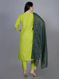 Stylish Green Rayon Embroidered Kurta With Pant And Dupatta Set For Women-thumb3