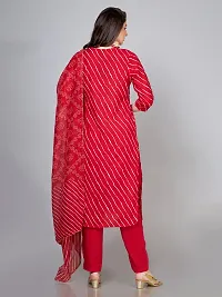 Stylish Red Rayon Embroidered Kurta With Pant And Dupatta Set For Women-thumb4