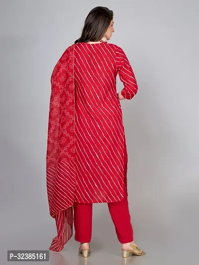 Stylish Red Rayon Embroidered Kurta With Pant And Dupatta Set For Women-thumb5