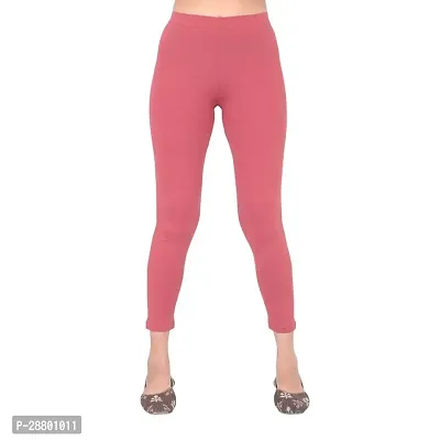 Stylish Blush Red Cotton Leggings For Women-thumb0