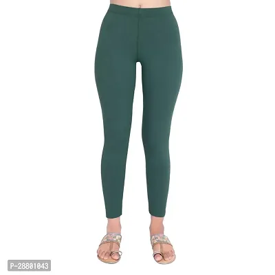 Stylish Green Cotton Leggings For Women-thumb0