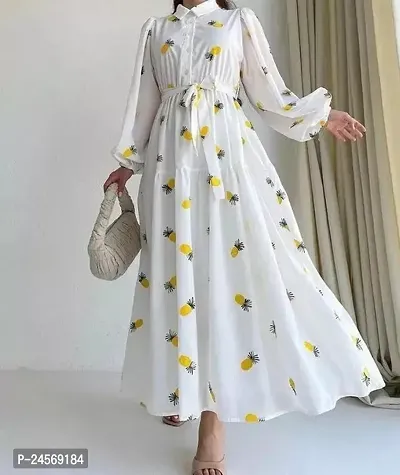 Stylish Crepe Dress For Women-thumb0