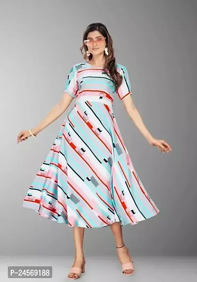 Stylish Crepe Dress For Women-thumb0