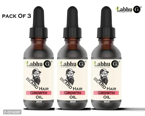 Beard  Hair Growth Oil, (pack of 3)30ml | Natural hair oil for Thicker  Longer Beard Oil for Fast Beard Growth-thumb0