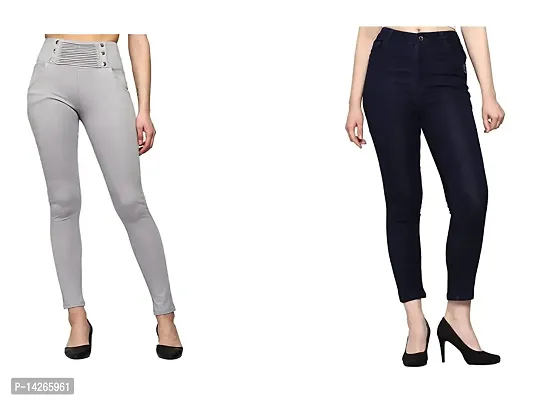 Buy Stylish Cotton High Rise Stretchable Jeggings And Denim High Rise  Stretchable Jeans Combo for Women and Girls Online In India At Discounted  Prices